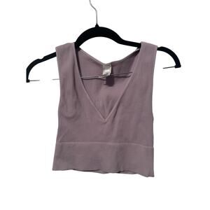 Nikibiki Purple Ribbed Crop Top